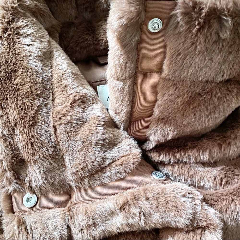 NWT Abercrombie Fitch Faux Fur Mini Puffer SZ XL - Picture 7 of 10